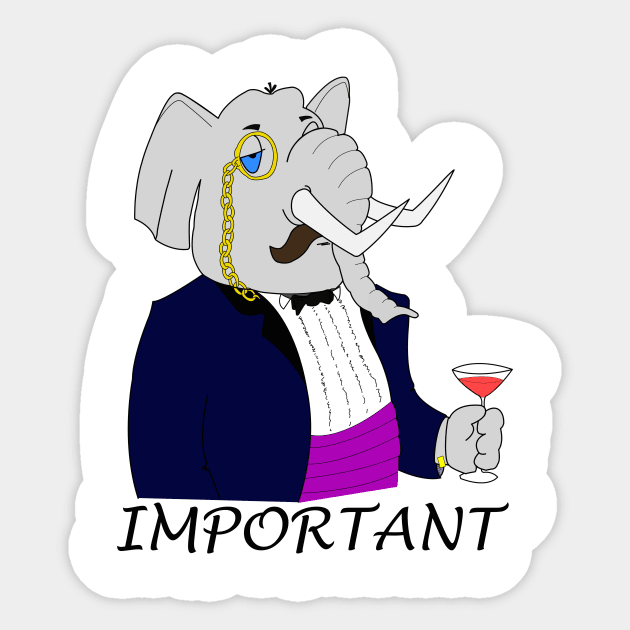 Important Elephant - Funny Design Sticker by ChrisWilson